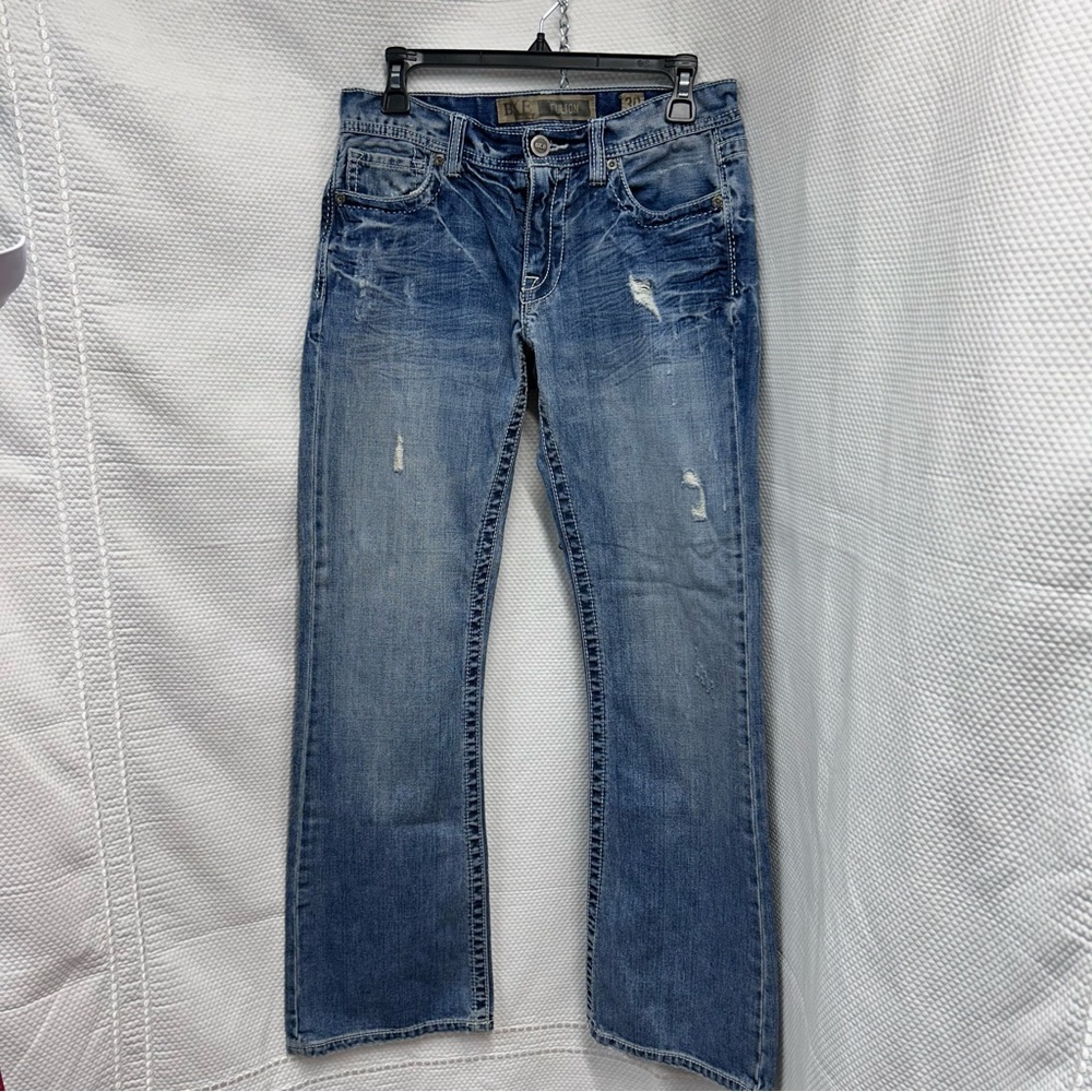 BKE Blue Straight‎ Jeans with Vintage Distressing. (Fulton) 30 x 32